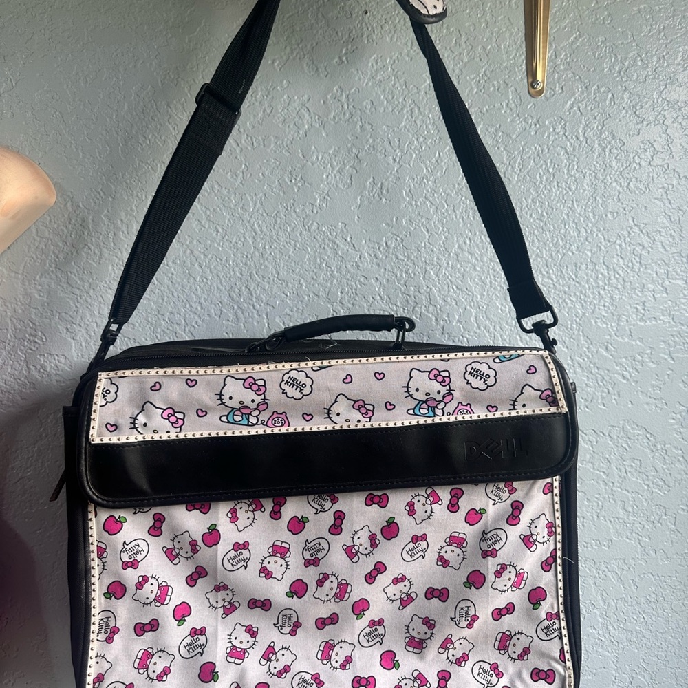 Custom Hello Kitty Pink reworked Vintage Dell Laptop shoulder Bag